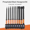 10Pcs Impacts Hex Head Wrenches Drill Bit Set 1/4" Hex Shank Steel Hex Bit Set Tip with Magnetism Screwdriver Bit