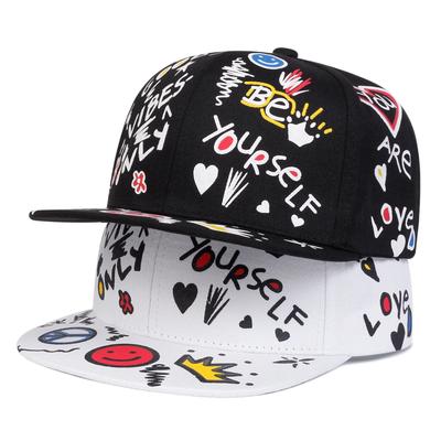 Unisex Smiling Graffiti Print Hip-hop Hats Spring Autumn Outdoor Adjustable Casual Baseball Caps Sunscreen Hat Sports Cap