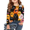 Girls Long Sleeve T Shirts Kids Fall Tops Crewneck Halloween Printed Basic Tees 3-9Y