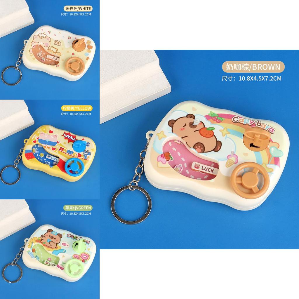 Cute Capybara Bear Cartoon Printed Steering Wheel Challenge Game Console Pendant For Gift And Play