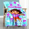 Dora Explorer Personalized Text Blanket Lightweight Customizable Blanket Durable Comfort Suitable for Seaside Livingroom Living Room Office