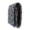 Inden Bill Compartment Coin Navy Blue with White [Inden-ya] Bi-fold Wallet, H, Box-type Purse, Deerskin, Lacquer, Forget-Me-Not Pattern, 2204-14-181