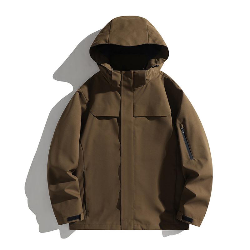 3-In-1 Jacket Windproof Waterproof Thickened Warm Men's and Women's Outdoor Travel Mountaineering Casual Hooded Men's Jacket