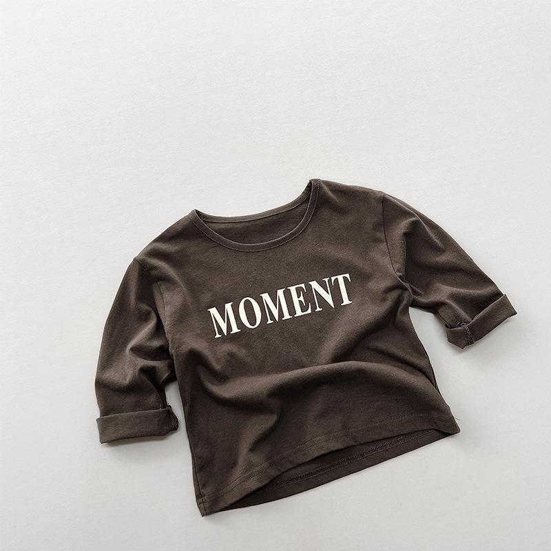 Boys' and Girls' Korean-Style Long-Sleeve T-Shirts - 2025 Spring/Autumn Collection for Small and Medium Kids with Printed Designs