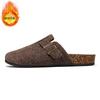 Cotton slippers cork winter velvet toe shoes outdoor lazy drag Birken casual half drag