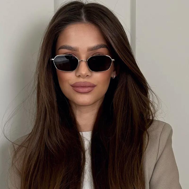 Protective Glasses 3pcs Fashion Metal Square Sunglasses Women Small Feame Punk Design Eyeglasses Colorful Lens Glasses UV400