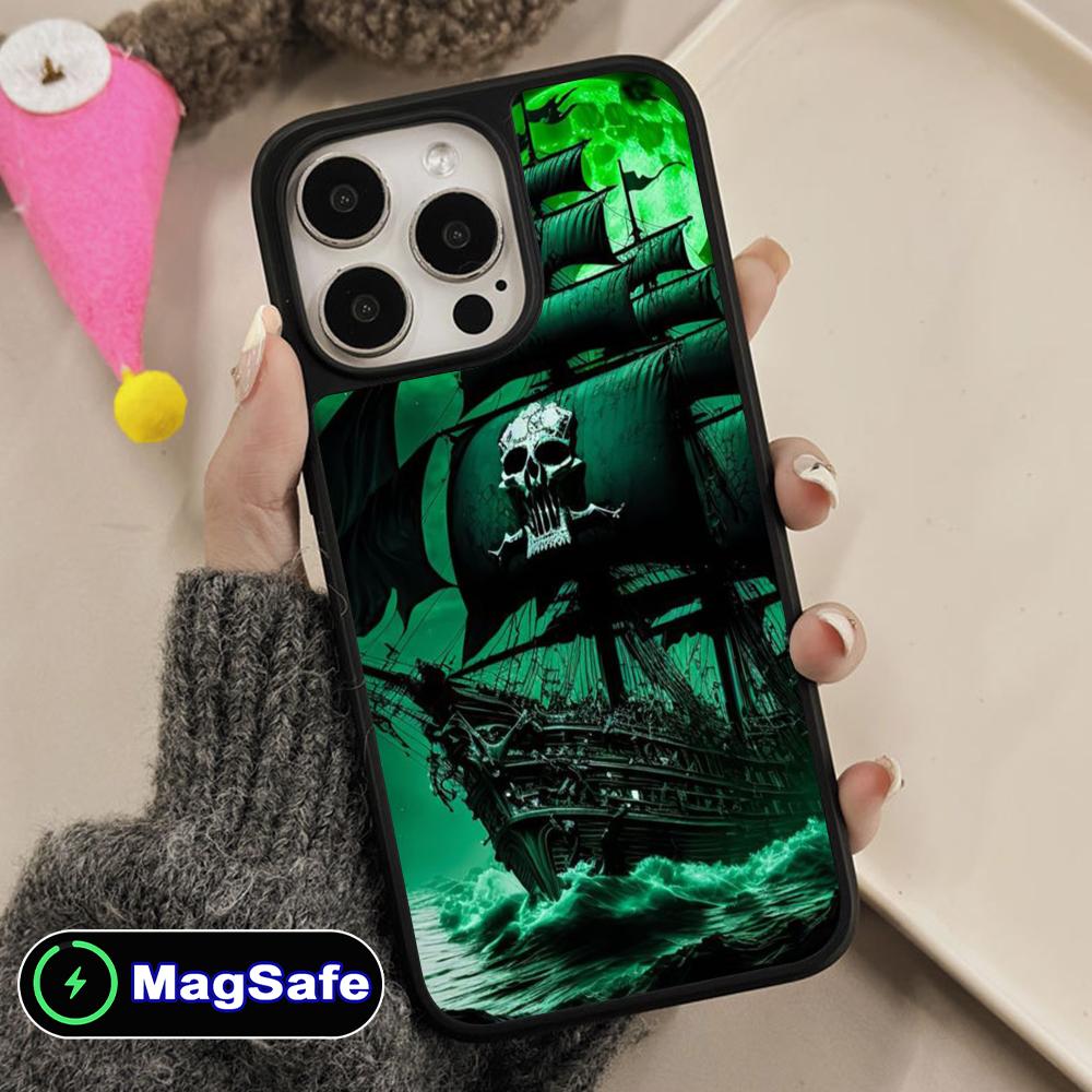 Pirate Corsair Mobile Phone Case for iPhone 17 16 15 14 13 12 11 Air Pro Max Plus Magsafe Matte Surface Colorful Cover Luxury