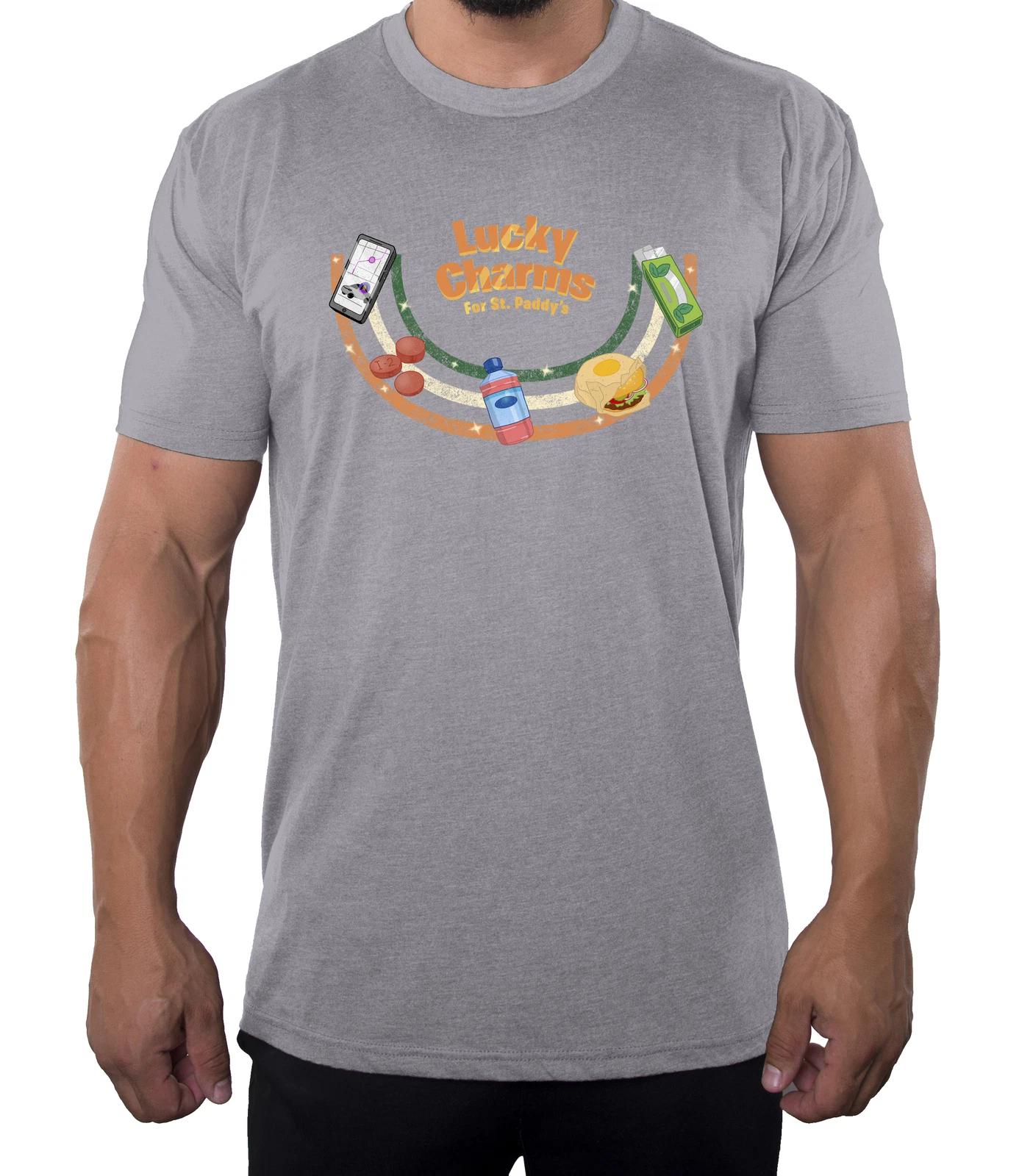 St Patrick s Day Lucky Charms Tee, Nice Graphic Tees, Funny Men s Shirts L