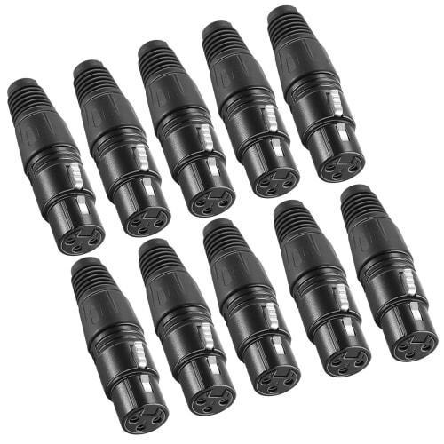 Neewer 20pcs 3-Pin XLR Microphone Snake Plug Connectors, 10 Male and 10 Female Plug Cable Connectors, Mic Audio Sockets, Made of Zinc Alloy, High Cond