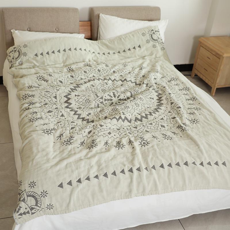 2019 Japanese Four-Layer Thick Gauze Blanket - Soft Cotton Yarn for Sofa or Bed (Spring/Summer)