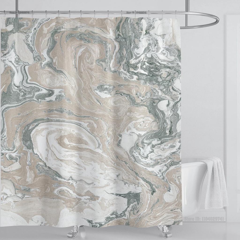 Marble Waterproof Shower Curtain Waterproof Shower Curtain for Bathroom Decor Printed Washable Shower Curtain with Hooks