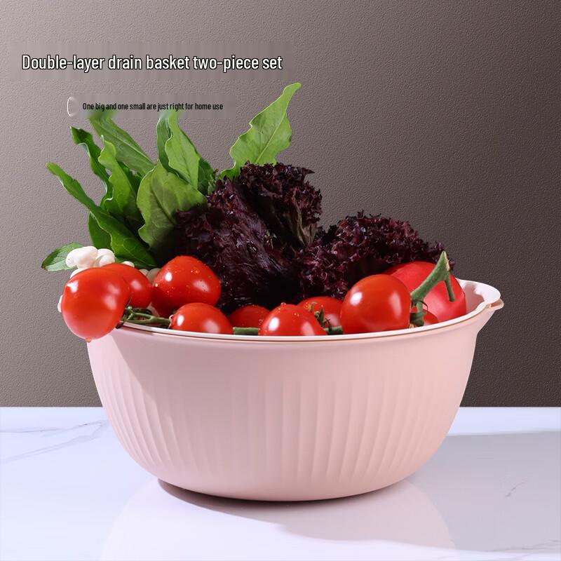 Two-Piece Double-Layer Draining Basket Set