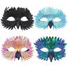 Plastic Feather Masque Bird Masquerade Masque, Iridescent Half Face Lightweight with 3D Beak for Halloween Costume, Cosplay Party Fashionable