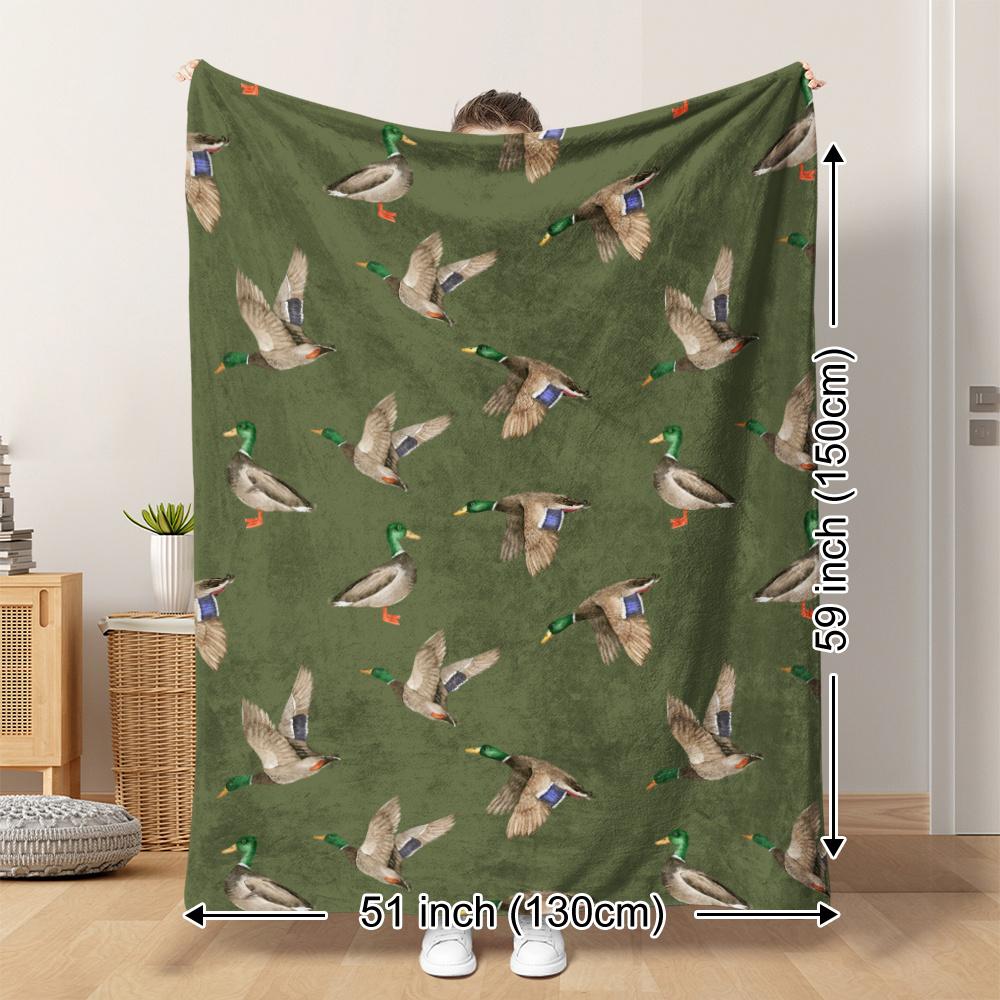 Mallard Duck Fleece Blanket Hunting Outdoor Print Throw Soft Warm All Season Bedding Home Decor Gift For Nature Lovers 70x100cm28x39in