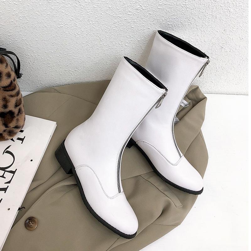 Women's Low-heeled Short Boots Autumn and Winter New Thick-heeled Large-size Comfortable Casual Short Boots