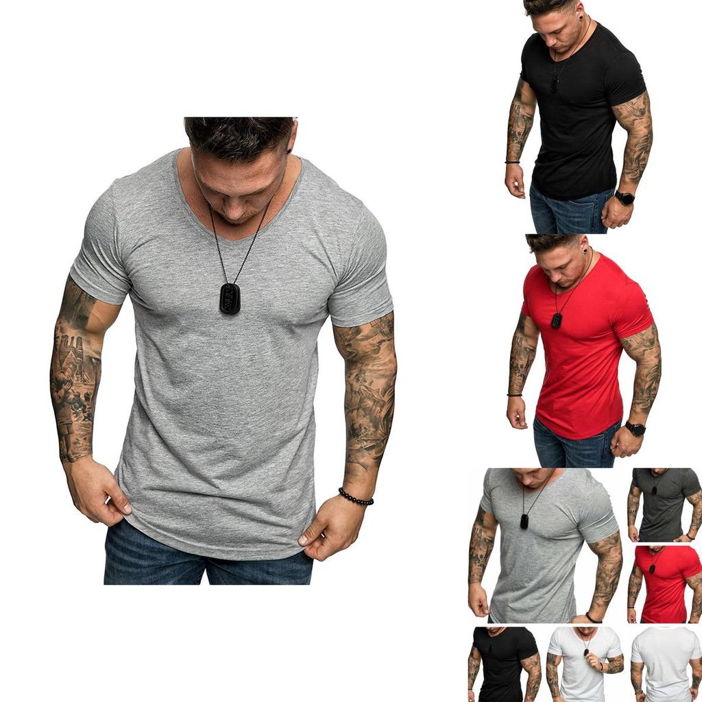 Fashion Men's Casual Fit Short Sleeve Slim Muscle Bodybuilding T-shirt Tee Tops For Ultimate Comfort