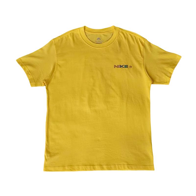 Nike Knitted Printed SB Skateboarding Casual Comfortable Short Sleeve T-Shirt Men Tops Yellow DR7762-765 S