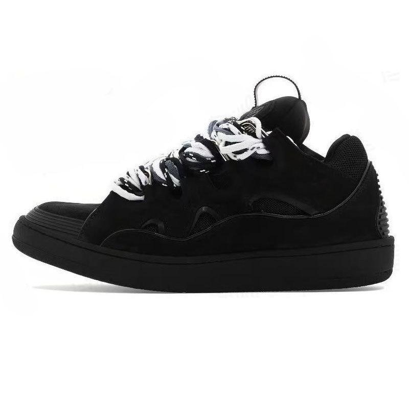 Vintage Style Dad Sports Casual Shoes Men'S And Women'S Leather Splicing Curb Sports Retro Board Shoes