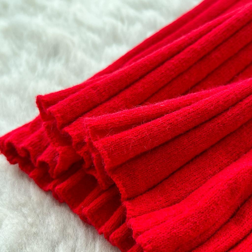 Autumn Spring Women Casual Stand Collar Full Sleeve Long Midi Knitted Sweater Pullover Dresses