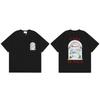Men Women Streetwear Short Sleeve T-Shirt With Geometric Letter Print Loose Fit Cotton Tee Casual
