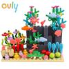 Ovly DIY Kreative Unterwasser Welt Abenteuer Hai Teufel Fisch Ozeane Tier Pflanze Aquarium Display Kleine Partikel Bausteine Set für MOC