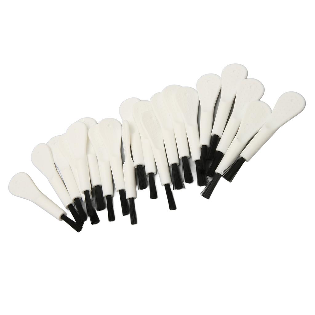 20 Stück Weißer Griff Schwarzes Haar Hörgeräte-Reinigungsbürste Professionelle Ohrenschmalzentfernung Schallverstärkerbürsten