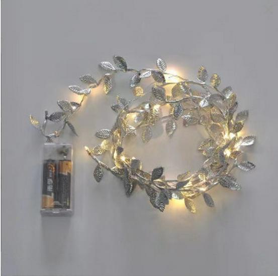 

Solar-Powered Eucalyptus & Maple Leaf LED String Lights 2m 20 Lights Battery