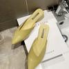Single Shoes Pointed Summer New Bag Head Half Slippers Women's Fashion Outside Fitting Shoes Versatile Low Heel Internet Celebrity Cool Slippers