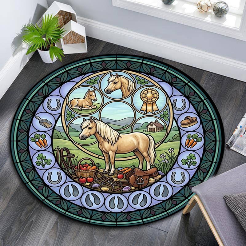 Sheep Nature Symbols Round Area Rug Under Office Chairs Bedroom Living Room Home Decor