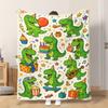 1pc Flannel Blanket Dinosaurs Celebrate Party Lightweight Soft Comfortable And Warm Shawl/Nap Blanket/Sofa Blanket Suitable for Al