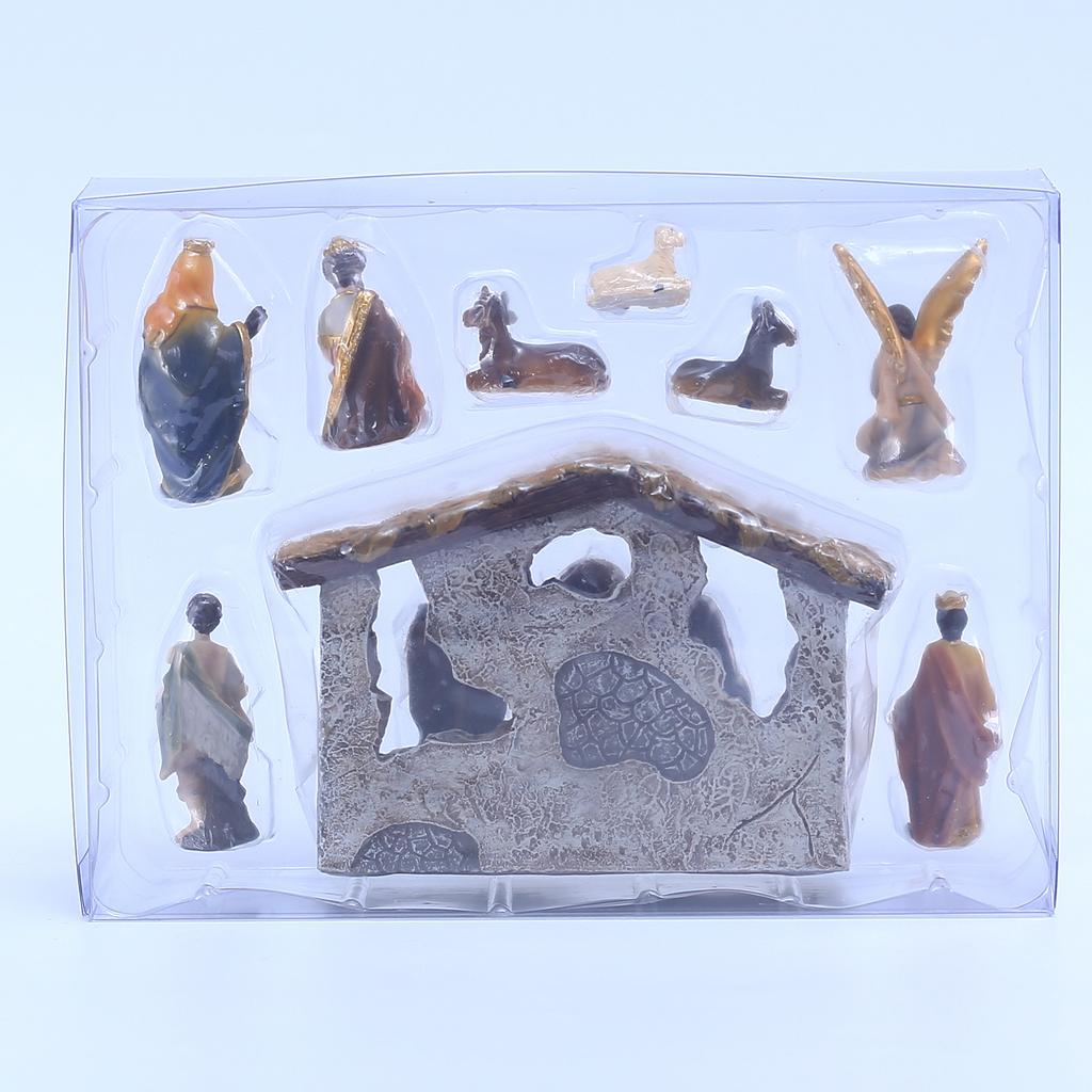 Nativity Set Realistic Hand Painted Nativity Scene Resin Figurine Set for Xmas Tabletop Decor