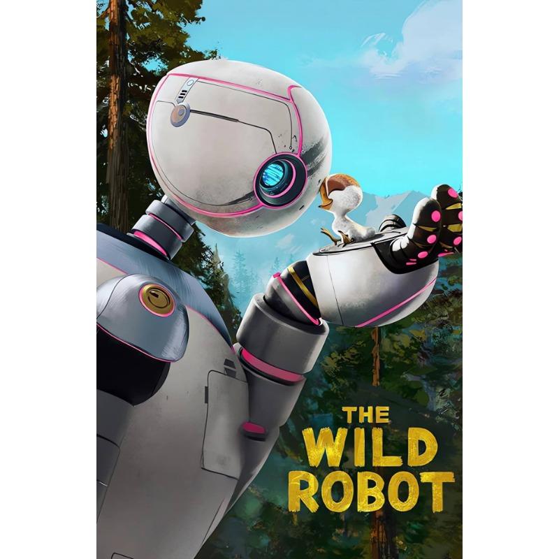 The W-Wild R-Robot Canvas Wall Art Sci-Fi Adventure Movie Poster Cartoon Robot Painting Kids Bedroom Decor Vibrant Wall Decor