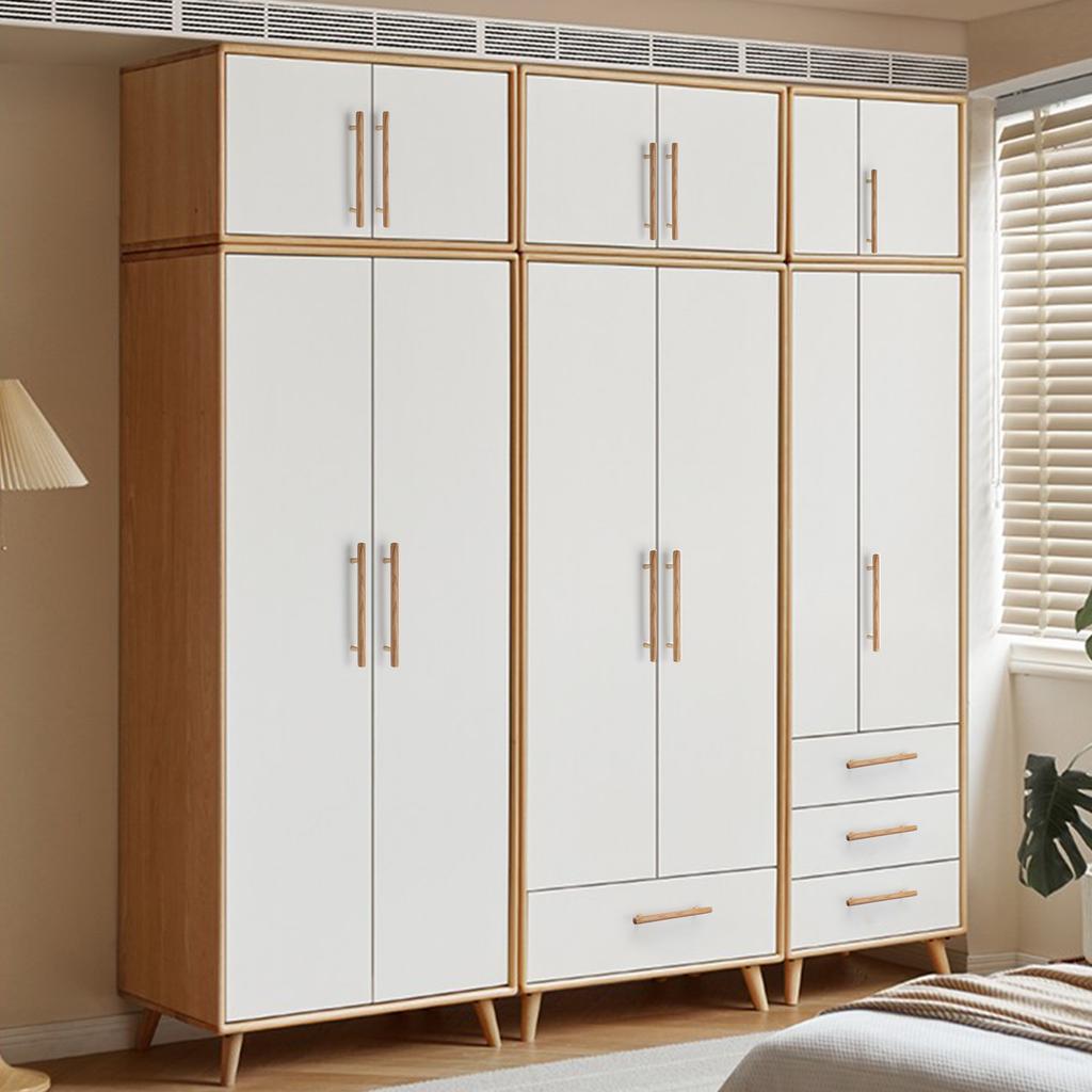 Minimalistischer Blockhaus-Stil Nussbaum Schwarz-Eiche Eichengriff 160MM Retro-Design Schrankgriff Kleiderschrank Schrank Weinschrank Schubladenknauf