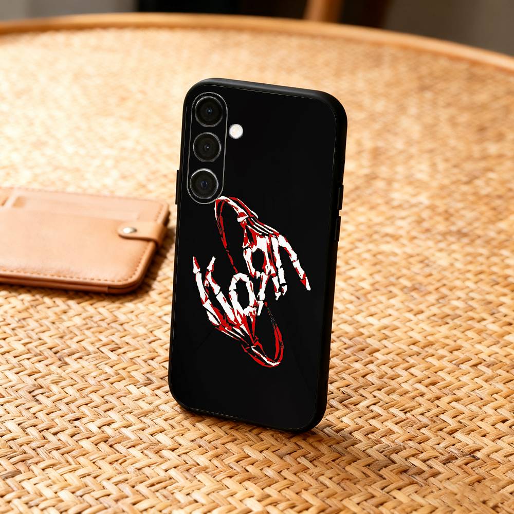 Band K-Korn Phone Case For Samsung A73,72,71,A52,51,40,41,A22,A32,31,A13, Soft Black Shell