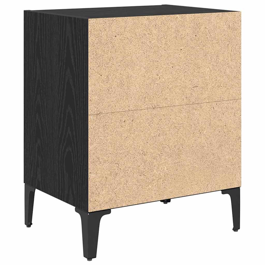 Nightstand Set of 2 Black Oak Effect 40 X 30 X 50 Cm