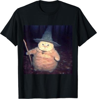 ODFSND Wizard Cat Weird Funny Halloween Cat Meme T-Shirt