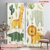 2pcs 2D Flat Printing Party Curtains Cute Safari Animals Jungle Theme Polyester Without Electricity Holiday Decorations Perfect