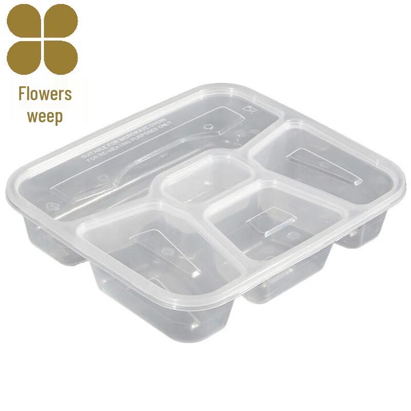 Huati 1000ml Disposable Rectangular Plastic Food Containers with Lids (150 Pack)