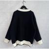 Knitted Cardigan Women V-neck Sweater Autumn Winter Single Breasted Coats Fashion Long Sleeve Panelled Casual Outerwear
