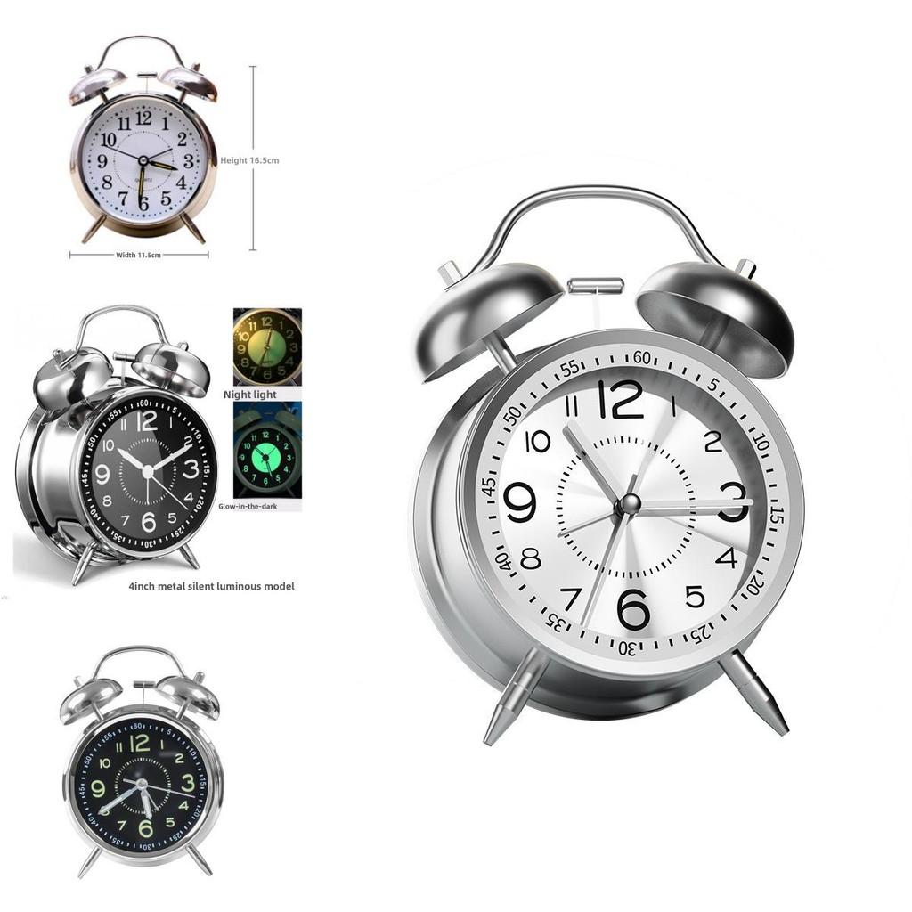 Reloj Despertador Moderno de Cuarzo Para Adultos Con Luz Nocturna Fuerte Diseño de Doble Campana