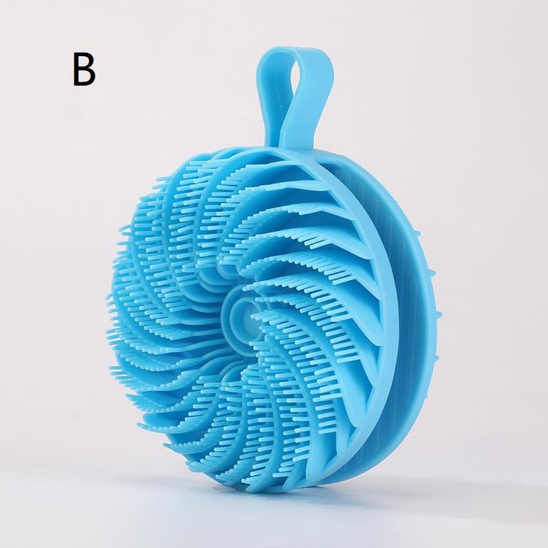 Silicone Body Scrubber Loofah Double-Sided Bath Brush,Shower Scrubber And Scalp Massager Shampoo Brush For Kids Women Men