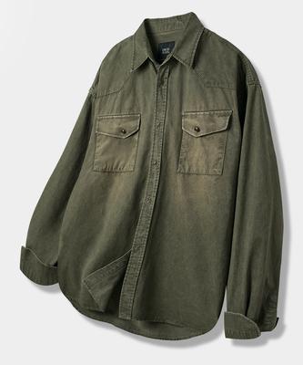 Dimiteulibeullaeg Bio Western Cotton Shirt_Olive