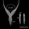 European and American Fashion Claw Chain Water Diamond Imitation Pearl Fringed Collarbone Wedding Dress Butterfly Jewelry Necklace Earrings Set