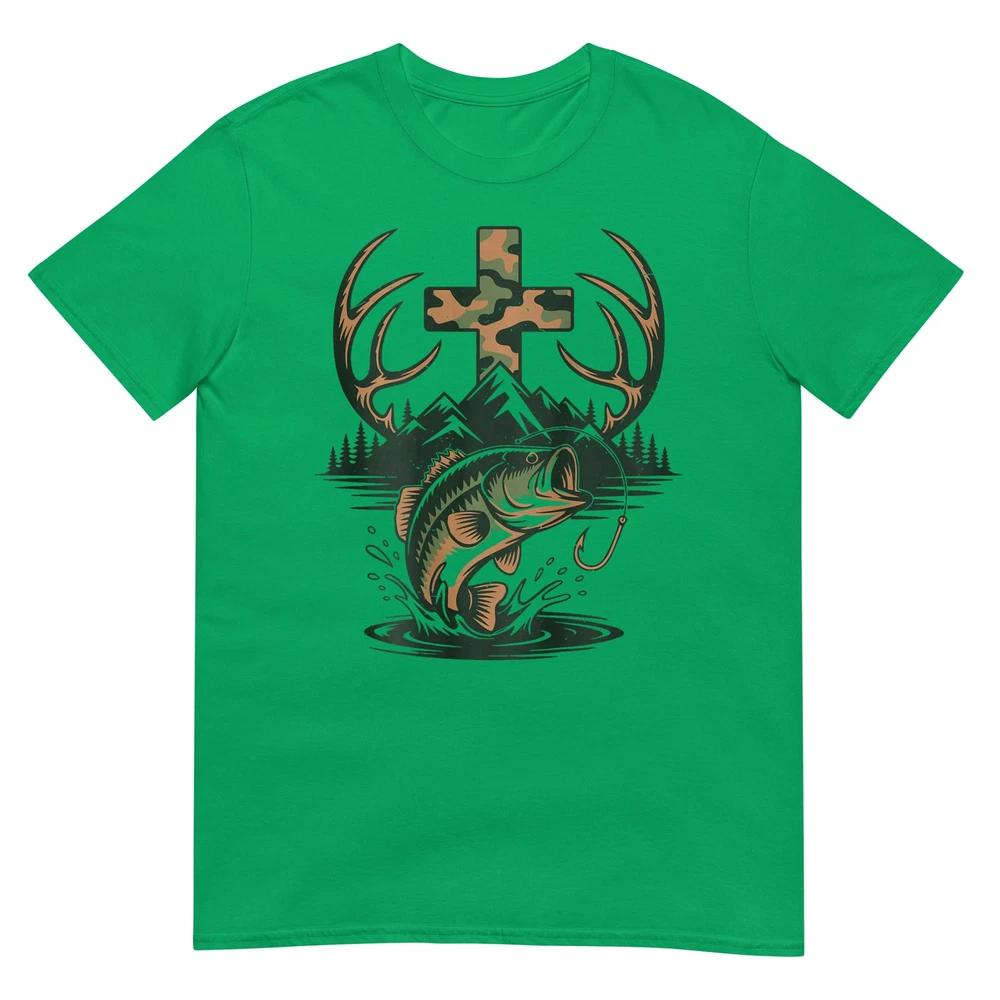 Youth Camo Faith Hunting Fishing Cross Fisherunisex Christian TShirt