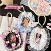Kit Portacarte Fatto a Mano Cuore Girly: Accessori DIY in Pizzo, Tessuto e Fiocchi