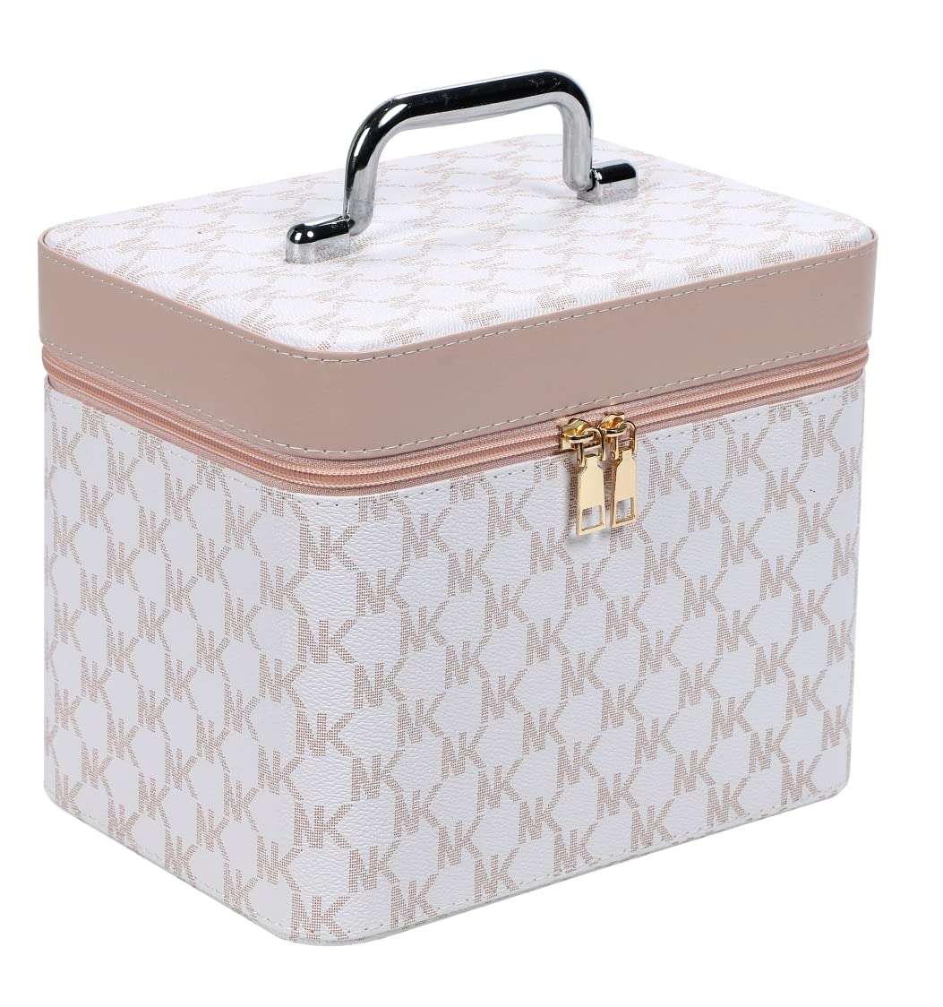 

Makeup Cosmetic Box with White Rose Embossed r_planning Box, Mirror, белый