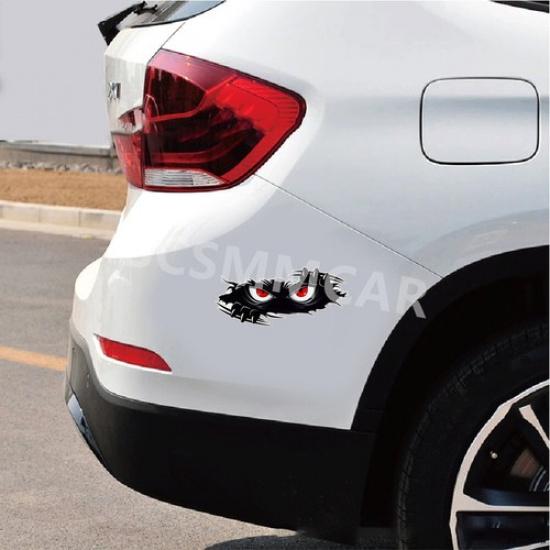 3Pcs Peeking Monster Angry Eyes Car Stickers Waterproof Black Vinyl Bumper Decal