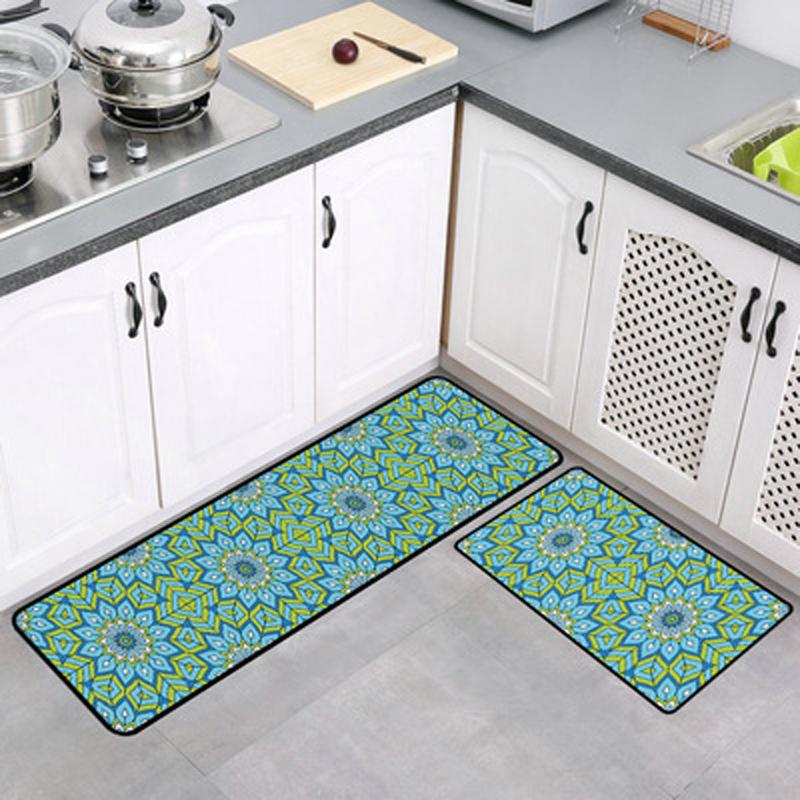 Fashionable Textile Kitchen Mat Anti -Slip Kitchen Rugs Balcony Bathroom Printed Carpet Home Floor Mat Doormat Bath Carpet
