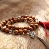 Exquisite Sandalwood Multi-strand Bracelet with Ethnic Buddhist Beads