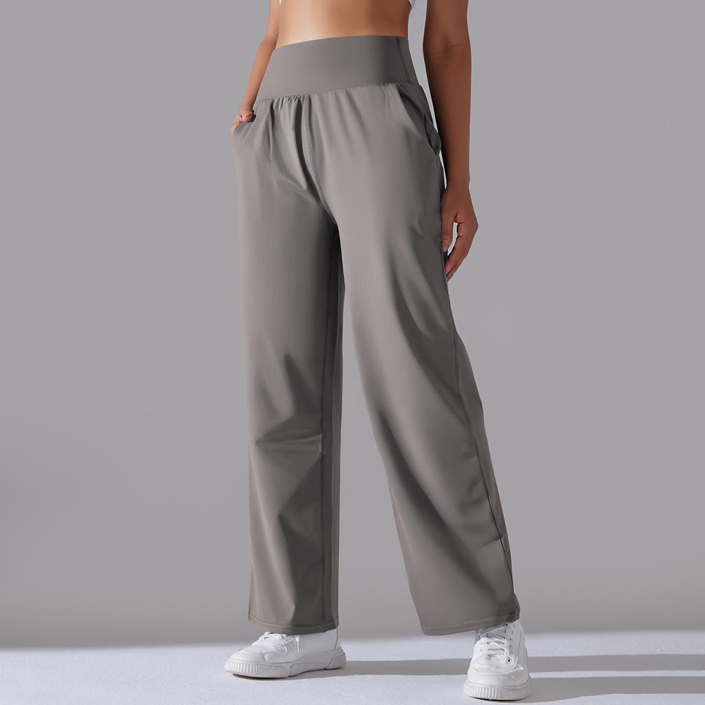 Nude Sense of High-waisted Yoga Exercise Wide-legged Pants Small People Show High Draping Sense of Straight Breathable Sweat Yoga Pants